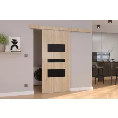 Fali tolóajtó CENTO 106, Sonoma, Fekete Lacobel