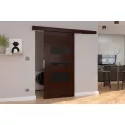 Fali tolóajtó CENTO 106, Wenge, Fekete Lacobel