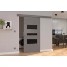 Fali tolóajtó CENTO 86, Szürke, Fekete Lacobel