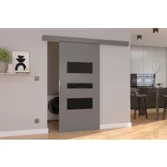 Fali tolóajtó CENTO 86, Szürke, Fekete Lacobel