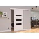 Fali tolóajtó DESIO 96, Fehér, Fekete Lacobel