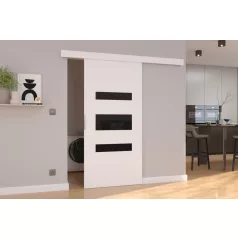 Fali tolóajtó DESIO 96, Fehér, Fekete Lacobel