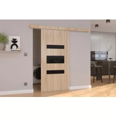 Fali tolóajtó DESIO 86, Sonoma, Fekete Lacobel