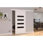 Fali tolóajtó FORLI 76, Fehér, Fekete Lacobel