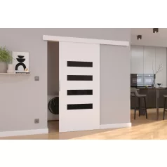 Fali tolóajtó FORLI 106, Fehér, Fekete Lacobel