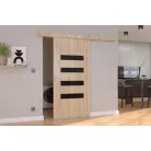 Fali tolóajtó FORLI 86, Sonoma, Fekete Lacobel