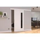 Fali tolóajtó GELA 86, Fehér, Fekete Lacobel