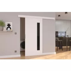 Fali tolóajtó GELA 86, Fehér, Fekete Lacobel