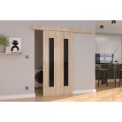 Fali tolóajtó HERS 86, Sonoma, Fekete Lacobel