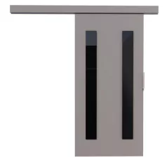 Fali tolóajtó HERS 86, Szürke, Fekete Lacobel