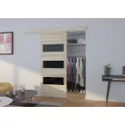 Fali tolóajtó ARES 76, Sonoma, Fekete Lacobel