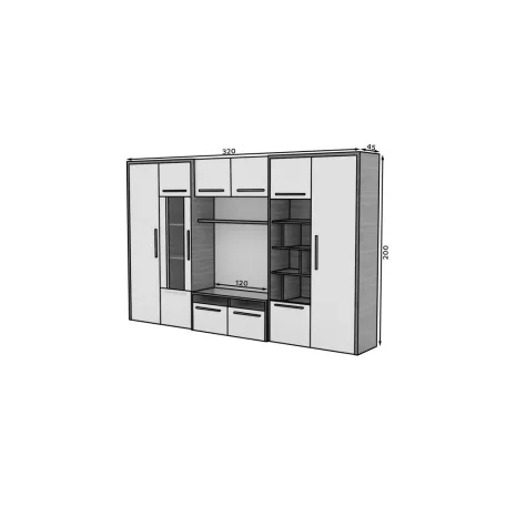 MARIO bútorfal, Fehér Ragyogás, Mont Blanc Sötét