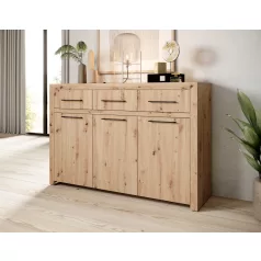 Háromajtós JANEZ komód, Artisan, Fekete