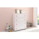 Komód ELZA, Fehér, Rózsaszín