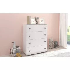 Komód ELZA, Fehér, Grafitszürke