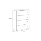 Komód ELZA, Fehér, Grafitszürke