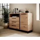 Nyitott polcos komód ARIA, Artisan, Fekete