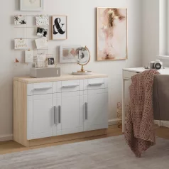 Komód PARVIN, Sonoma, Fehér