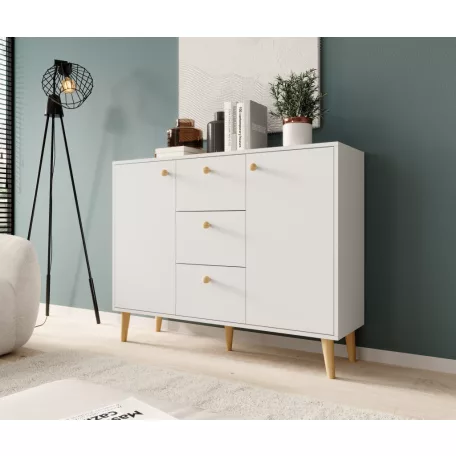 Komód BESA, Fehér, Bükk