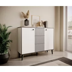 Komód FADI, Fehér, Fekete