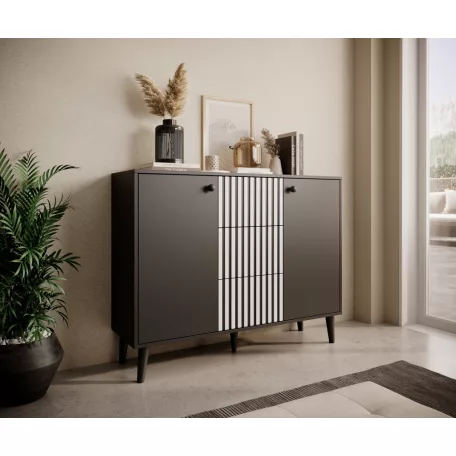 Komód FADI, Fekete, Fekete