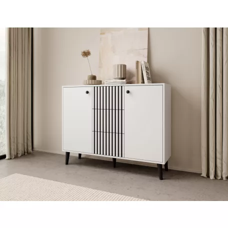 Komód IKA, Fehér, Fekete