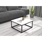 BELTEN 65x65 kávéasztal, Fekete, Fehér