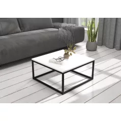 BELTEN 65x65 kávéasztal, Fekete, Fehér