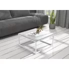 BELTEN 65x65 kávéasztal, Fehér, Beton