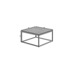 BELTEN 65x65 kávéasztal, Fehér, Beton