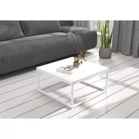 BELTEN 65x65 kávéasztal, Fehér, Fehér