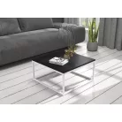 BELTEN 65x65 kávéasztal, Fehér, Fekete