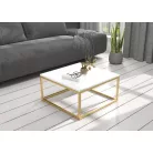 BELTEN 65x65 kávéasztal, Arany, Fehér