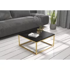 BELTEN 65x65 kávéasztal, Arany, Fekete