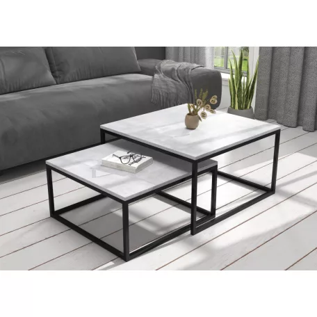 KAMA 2 az 1-ben kávéasztal, Fekete, Beton