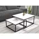 KAMA 2 az 1-ben kávéasztal, Fekete, Fehér