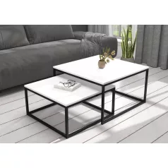 KAMA 2 az 1-ben kávéasztal, Fekete, Fehér