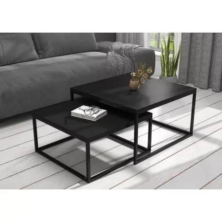 KAMA 2 az 1-ben kávéasztal, Fekete, Fekete