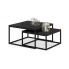 KAMA 2 az 1-ben kávéasztal, Fekete, Fekete
