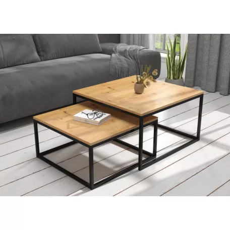 KAMA 2 az 1-ben kávéasztal, Fekete, Artisan