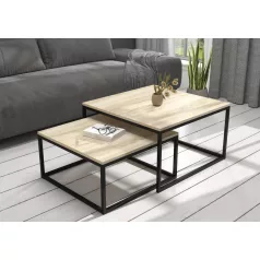 KAMA 2 az 1-ben kávéasztal, Fekete, Sonoma