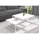 KAMA 2 az 1-ben kávéasztal, Fehér, Fehér