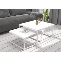 KAMA 2 az 1-ben kávéasztal, Fehér, Fehér