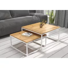 KAMA 2 az 1-ben kávéasztal, Fehér, Artisan