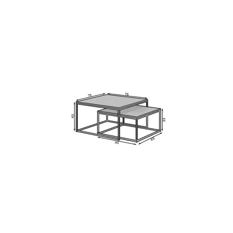 KAMA 2 az 1-ben kávéasztal, Fehér, Sonoma