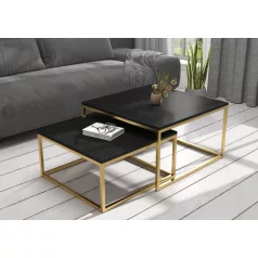 KAMA 2 az 1-ben kávéasztal, Arany, Fekete
