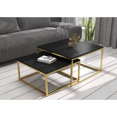 KAMA 2 az 1-ben kávéasztal, Arany, Fekete
