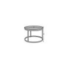 RINEN kávéasztal, Fekete, Sonoma