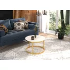 DIANA 50x50 kávéasztal, Arany, Fehér