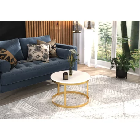 DIANA 50x50 kávéasztal, Arany, Fehér